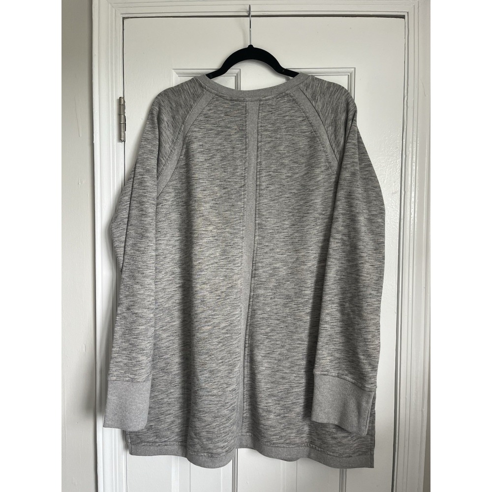Duluth Trading Co Ooh-La-Loop Gray Heathered V-Neck Sweatshirt Women's XL - Picture 2 of 3
